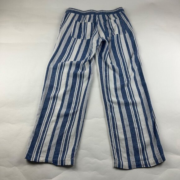 Old Navy Blue Striped Linen Blend Relaxed Leg Lounge Pant S - Picture 6 of 7